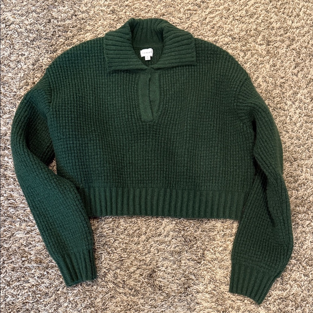 La Hearts Dark Green Cowl Neck Sweater